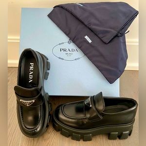 Prada Women’s Leather Monolith Loafer. Size 6.5.